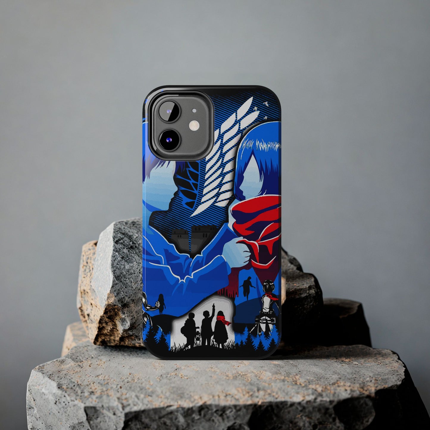 Mikasa x Eren Double Layered Phone Case | Attack on Titan-Inspired Protective Anime Case