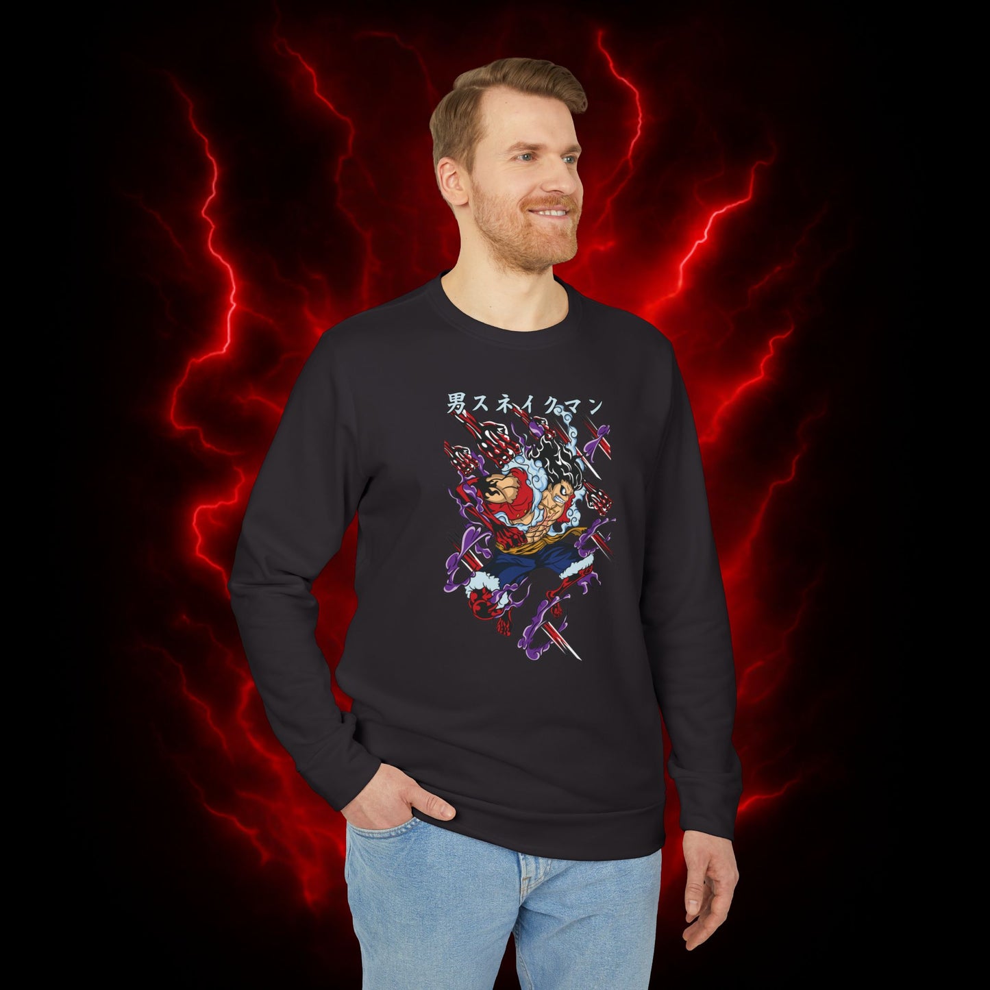 Luffy Gear 4 Gum Gum Gatling Adidas Unisex Fleece Crewneck Sweatshirt