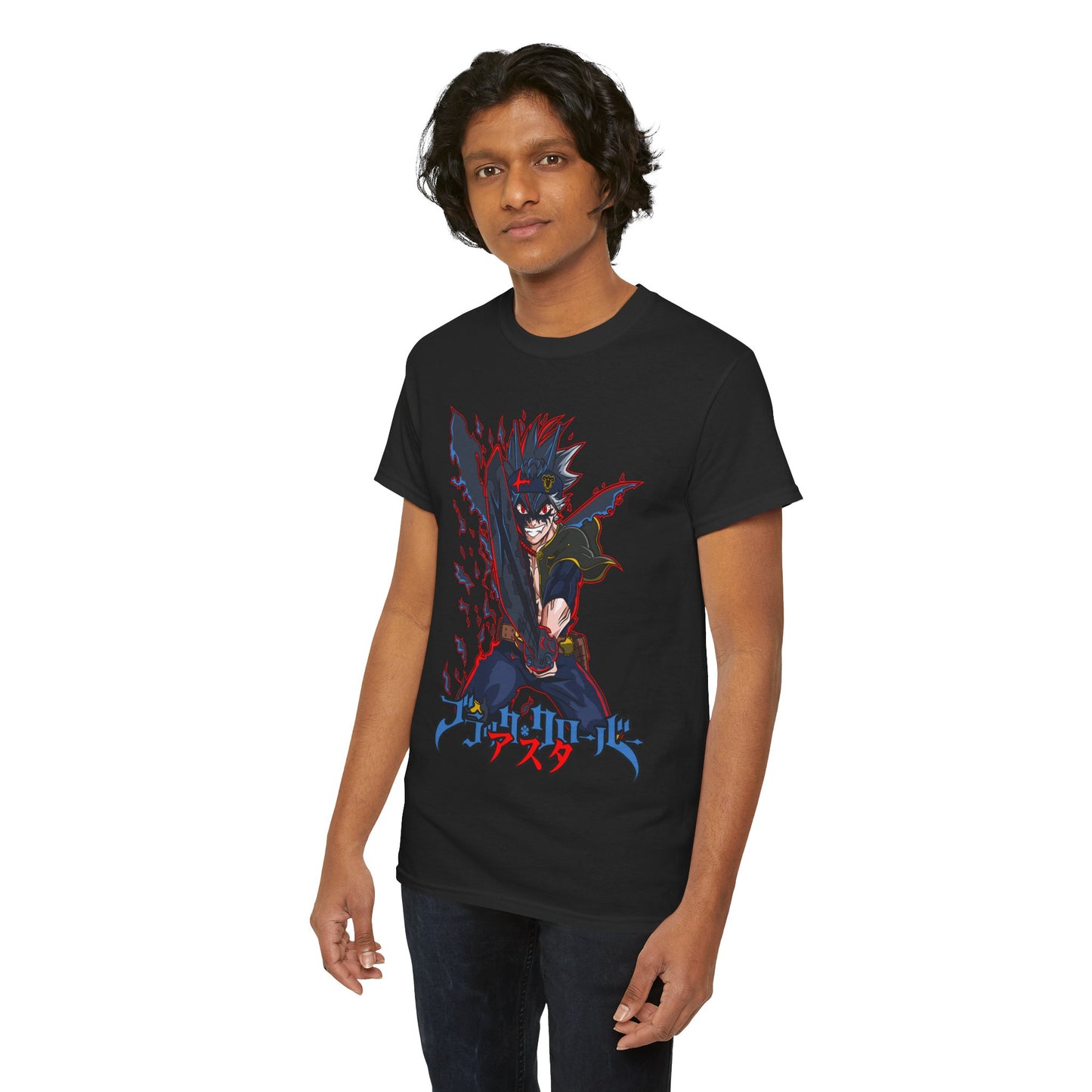 Black Asta Unisex Heavy Cotton T-Shirt | Black Clover Anime Streetwear Tee