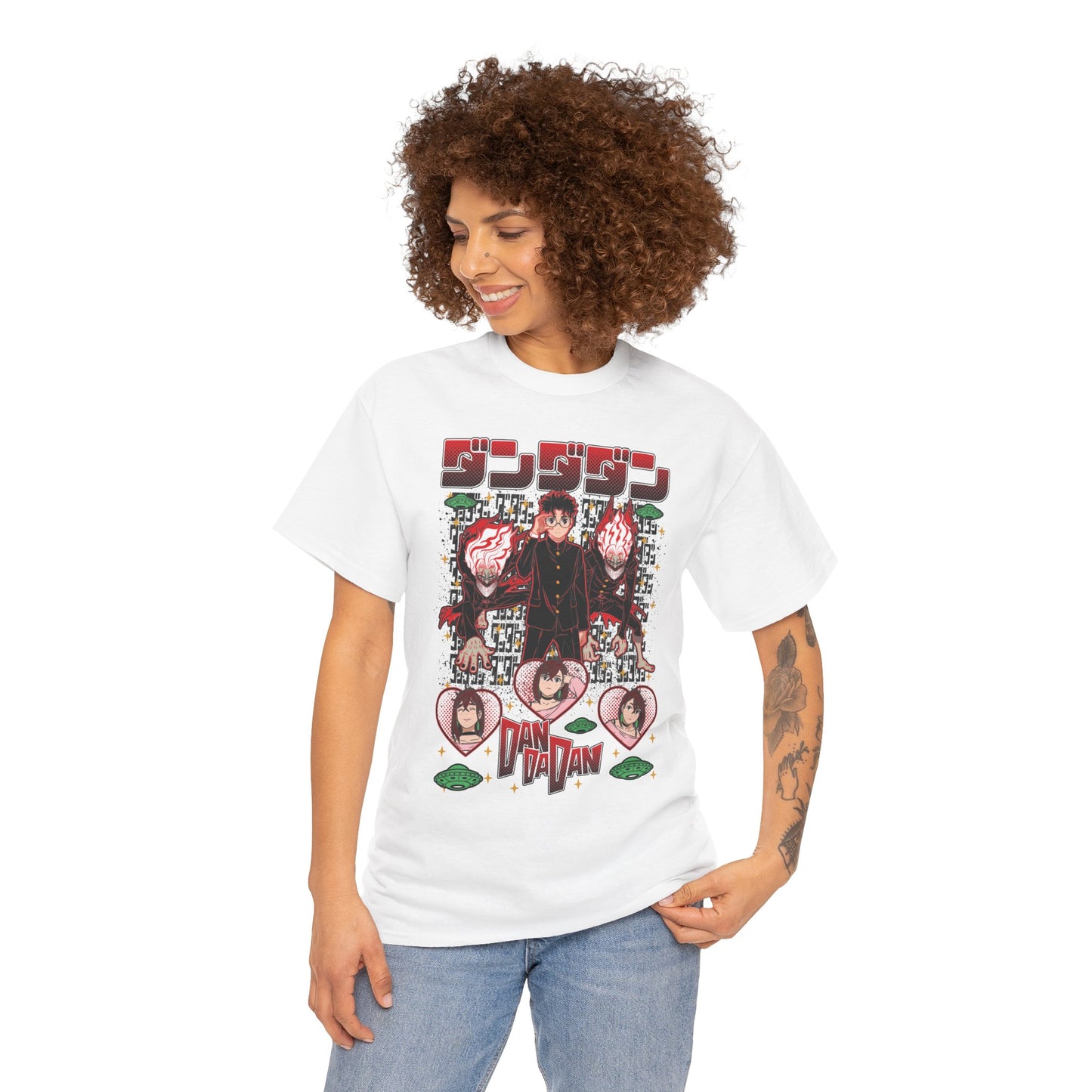 Okarun x Momo Unisex Heavy Cotton T-Shirt | Dandadan Anime Graphic Tee