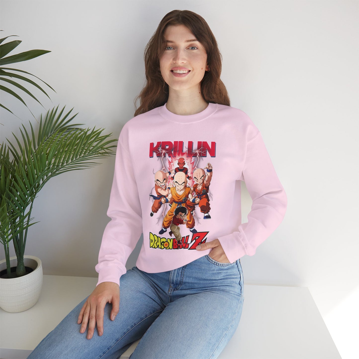 Krillin “Earth’s Strongest” Unisex Heavy Crewneck | Dragon Ball Z Streetwear Sweatshirt