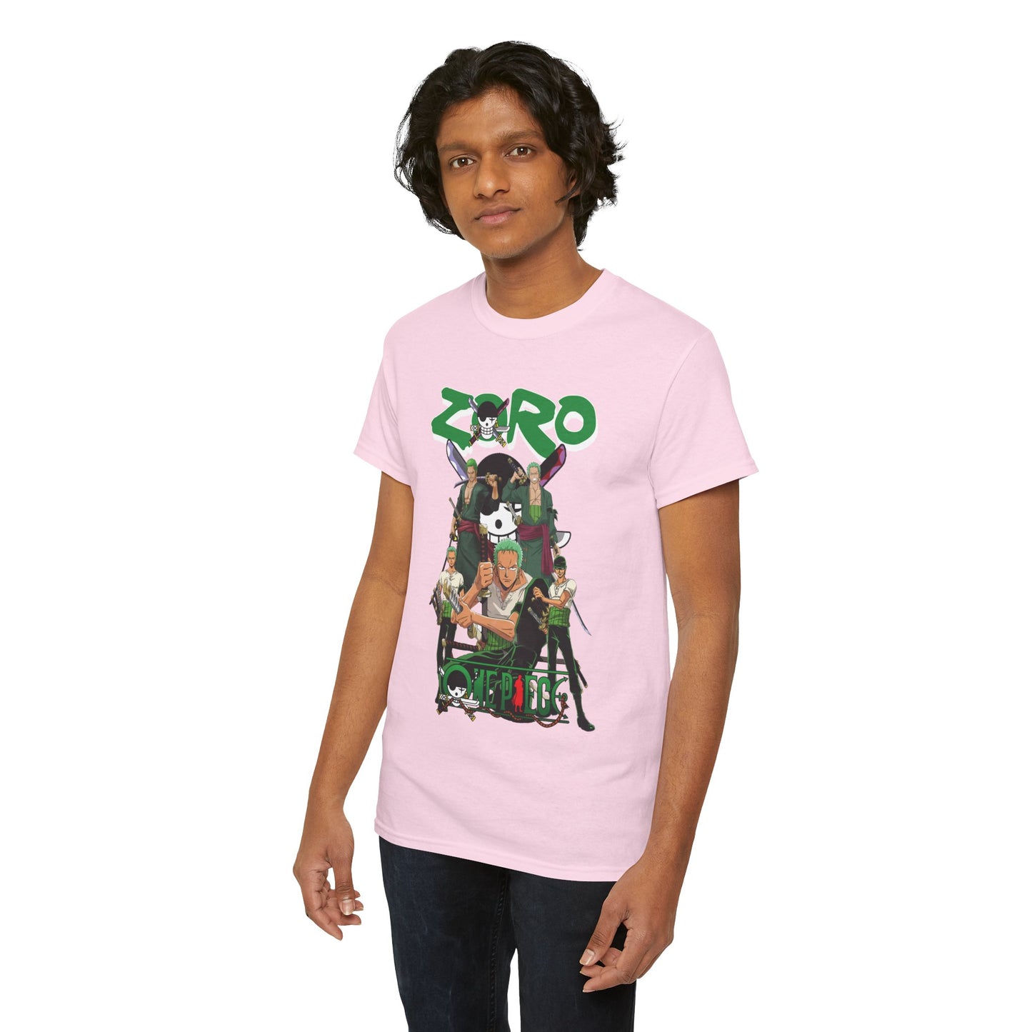 Zoro Unisex Heavy Cotton T-Shirt | One Piece Swordsman Anime Streetwear Tee