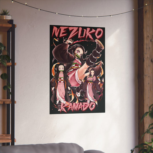 Nezuko Kamado Anime Poster | Demon Slayer Matte Wall Art | Manga Otaku Decor