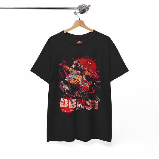 Denji Chainsaw Devil Form Unisex Heavy Cotton T-Shirt | Anime-Inspired Graphic Streetwear Tee