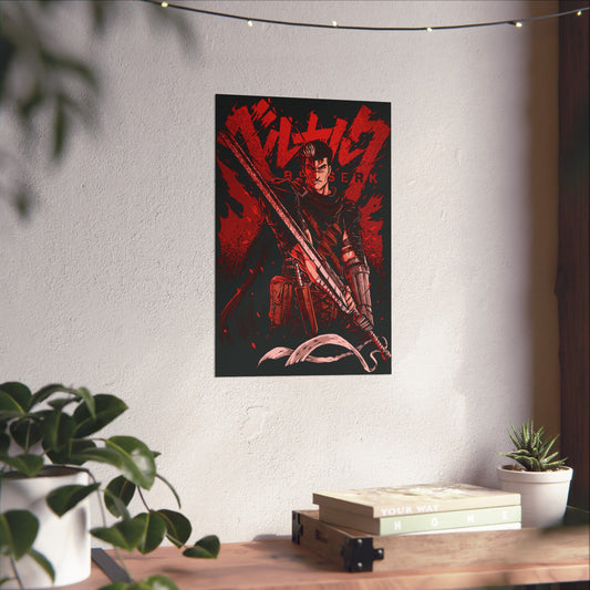 Guts Eclipse Rage Matte Vertical Poster | Berserk Anime Wall Art