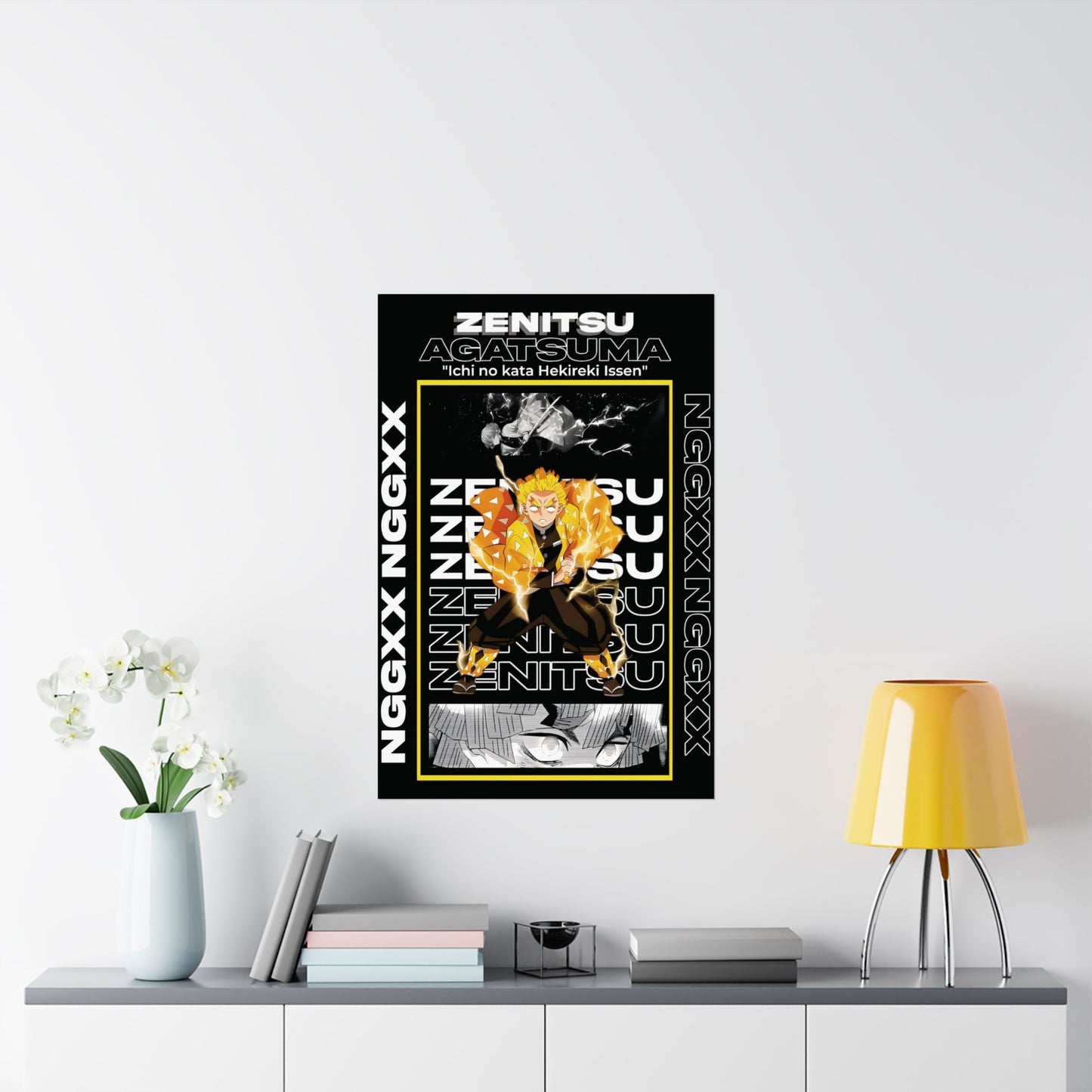 Zenitsu Agatsuma Poster Anime-Inspired Wall Art – Thunder Breathing First Form Anime Print | Manga Decor | Matte Anime Poster Gift