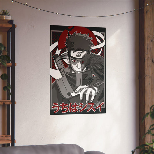 Shisui Uchiha Kotoamatsukami Matte Poster | Anime-Inspired Wall Art | Mangekyo Sharingan Uchiha Decor | Otaku Manga Wall Print
