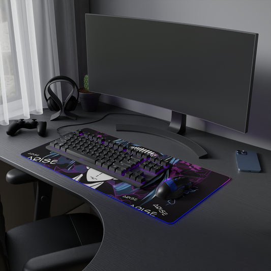 Sung Jinwoo vs Statue of God IV LED Gaming Mouse Pad | Anime-Inspired RGB Desk Mat | Shadow Monarch Anime Gaming Pad