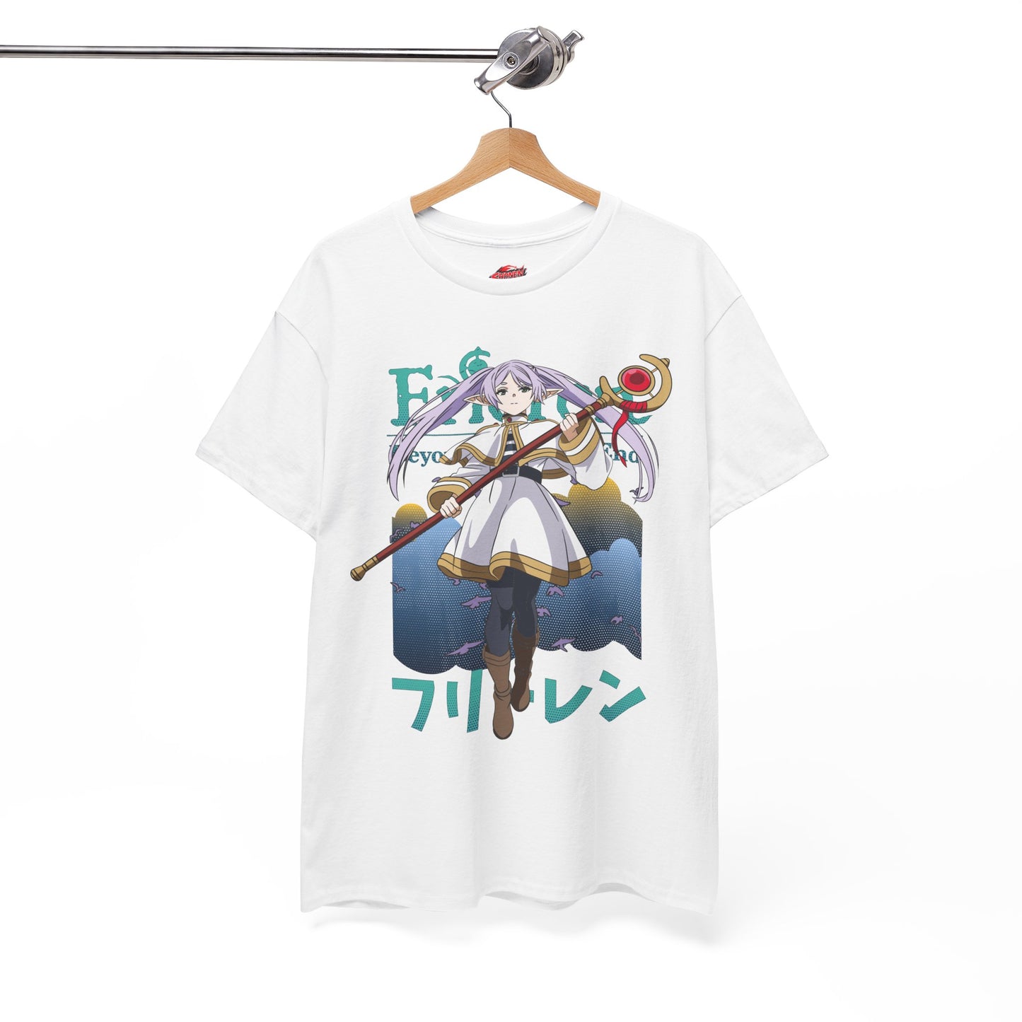 Frieren Unisex Heavy Cotton T-Shirt | Elven Mage Anime-Inspired Streetwear Graphic Tee