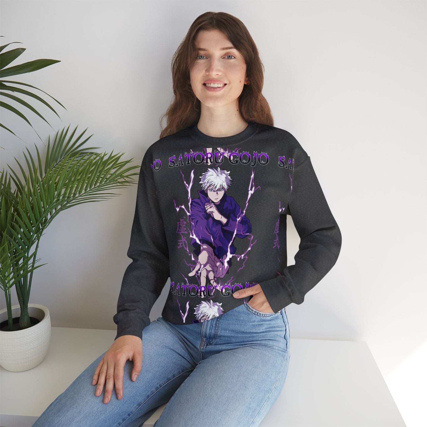 Satoru Gojo Hollow Purple Crewneck Sweatshirt | Anime-Inspired Graphic Streetwear Sweatshirt | Strongest Sorcerer Gojo Pullover