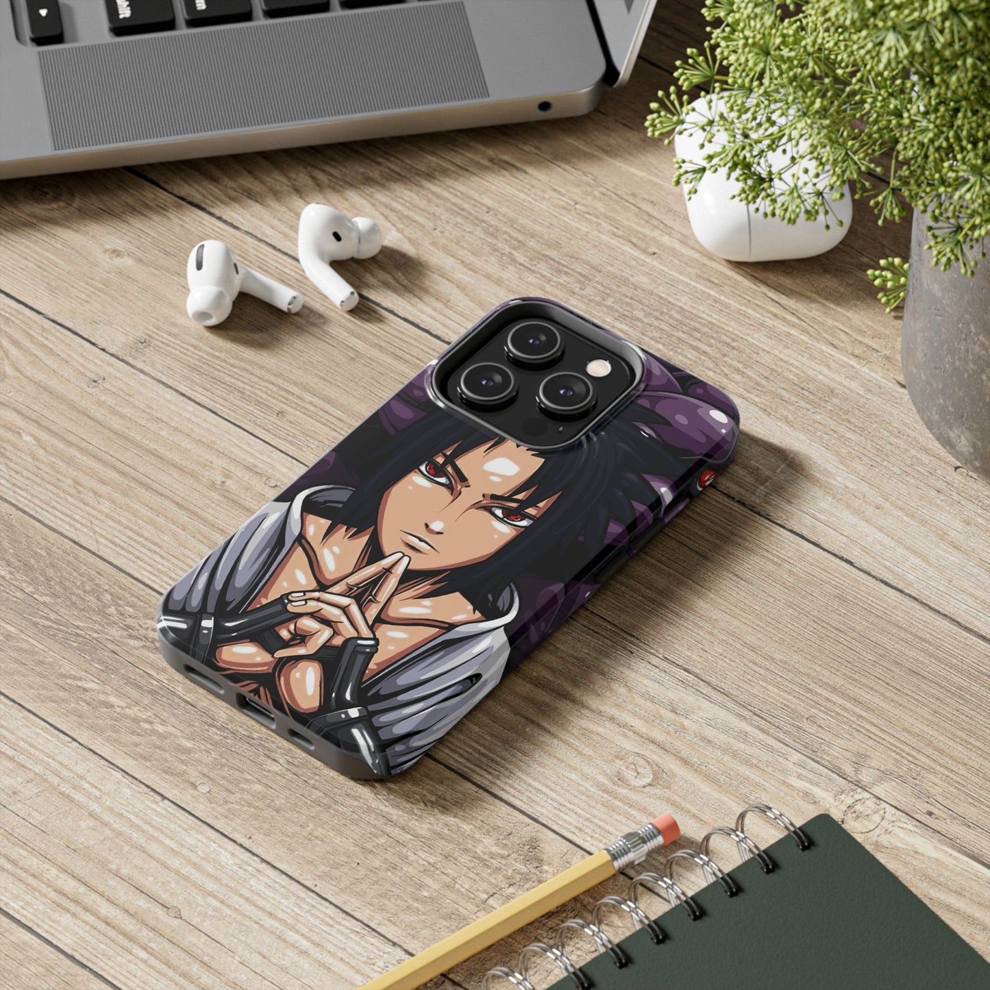 Sasuke Uchiha Mangekyo Sharingan Phone Case | Anime-Inspired Protective Case | Uchiha iPhone & Samsung Cover | Otaku Manga Case