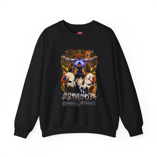 Aki x Future Devil Unisex Heavy Blend Crewneck Sweatshirt | Anime-Inspired Pullover