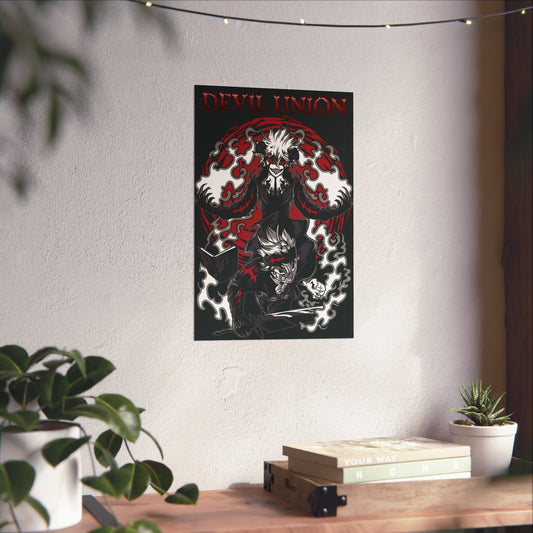 Asta & Liebe Devil Union Matte Vertical Poster | Black Clover Anime Wall Art