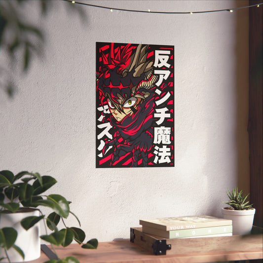 Asta Anti-Magic Matte Vertical Poster | Black Clover Anime Wall Art