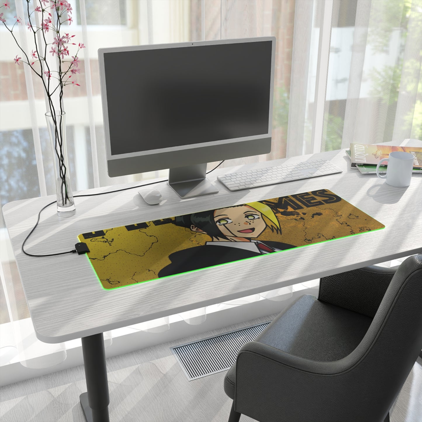 Finn Ames LED Gaming Mouse Pad | Anime-Inspired RGB Desk Mat | Anime Gamer Mousepad | Otaku Desk Setup