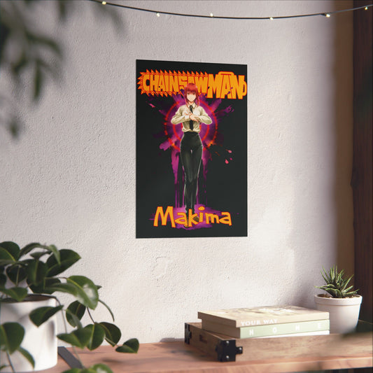 Control Devil Makima Matte Vertical Poster | Chainsaw Man Anime Wall Art