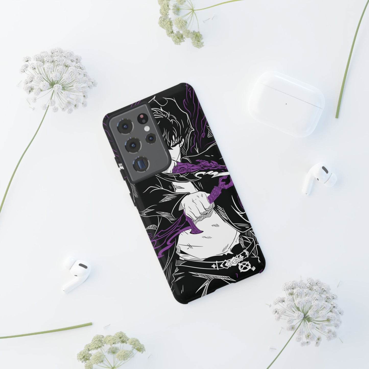 Sung Jinwoo Twin Daggers Double Layered Phone Case | Shadow Assassin Anime-Inspired Protective Case for iPhone & Samsung