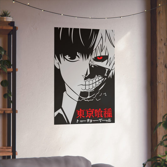 Kaneki Fractured Identity Matte Vertical Poster | Anime-Inspired Wall Art | Dark Anime Room Decor