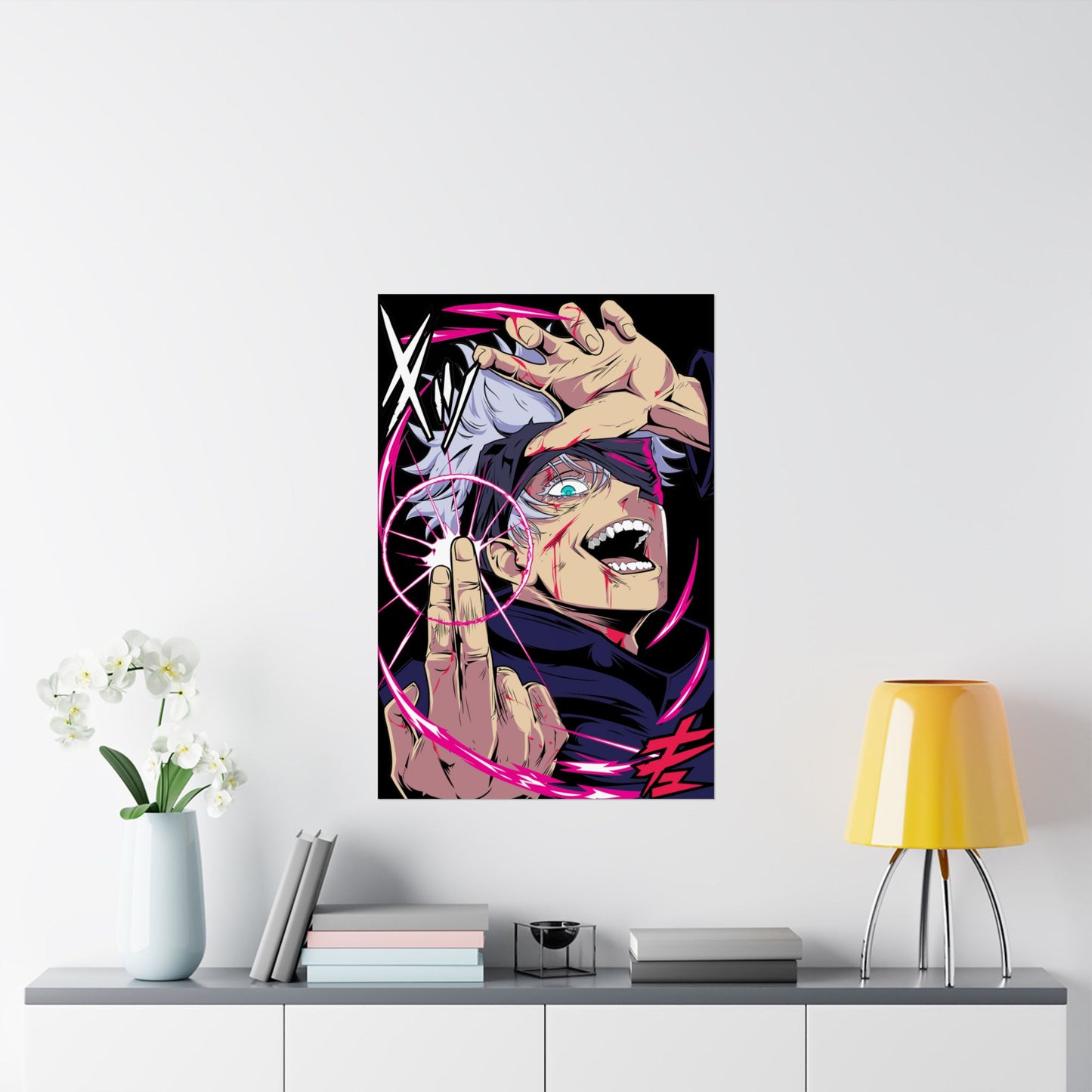 Satoru Gojo Reversal Red Matte Poster | Anime-Inspired Wall Art | Strongest Sorcerer Anime Decor | Otaku Manga Wall Print