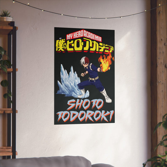 Shoto Todoroki Vertical Matte Poster | My Hero Academia Anime Wall Art