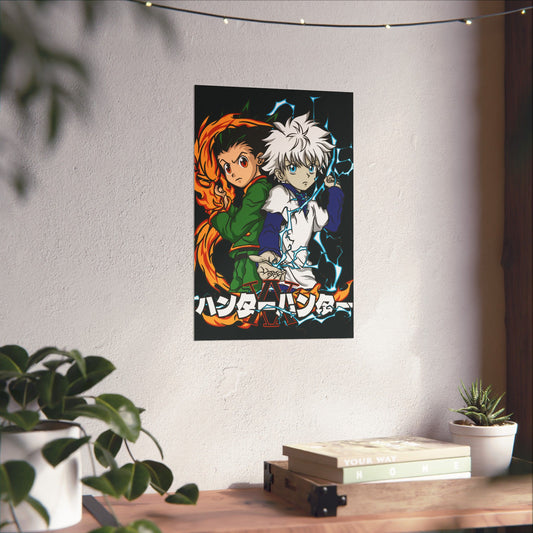 Gon & Killua Duo Matte Vertical Poster | Hunter x Hunter Anime Wall Art