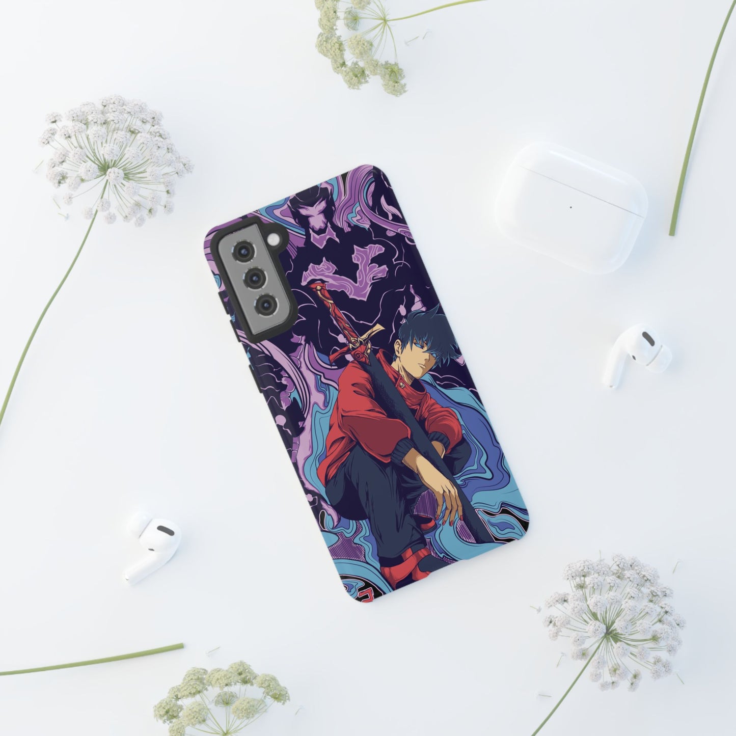 Sung Drip-Woo Double Layered Phone Case | Shadow Monarch Anime-Inspired Protective Case for iPhone & Samsung | Funny Anime Phone Cover