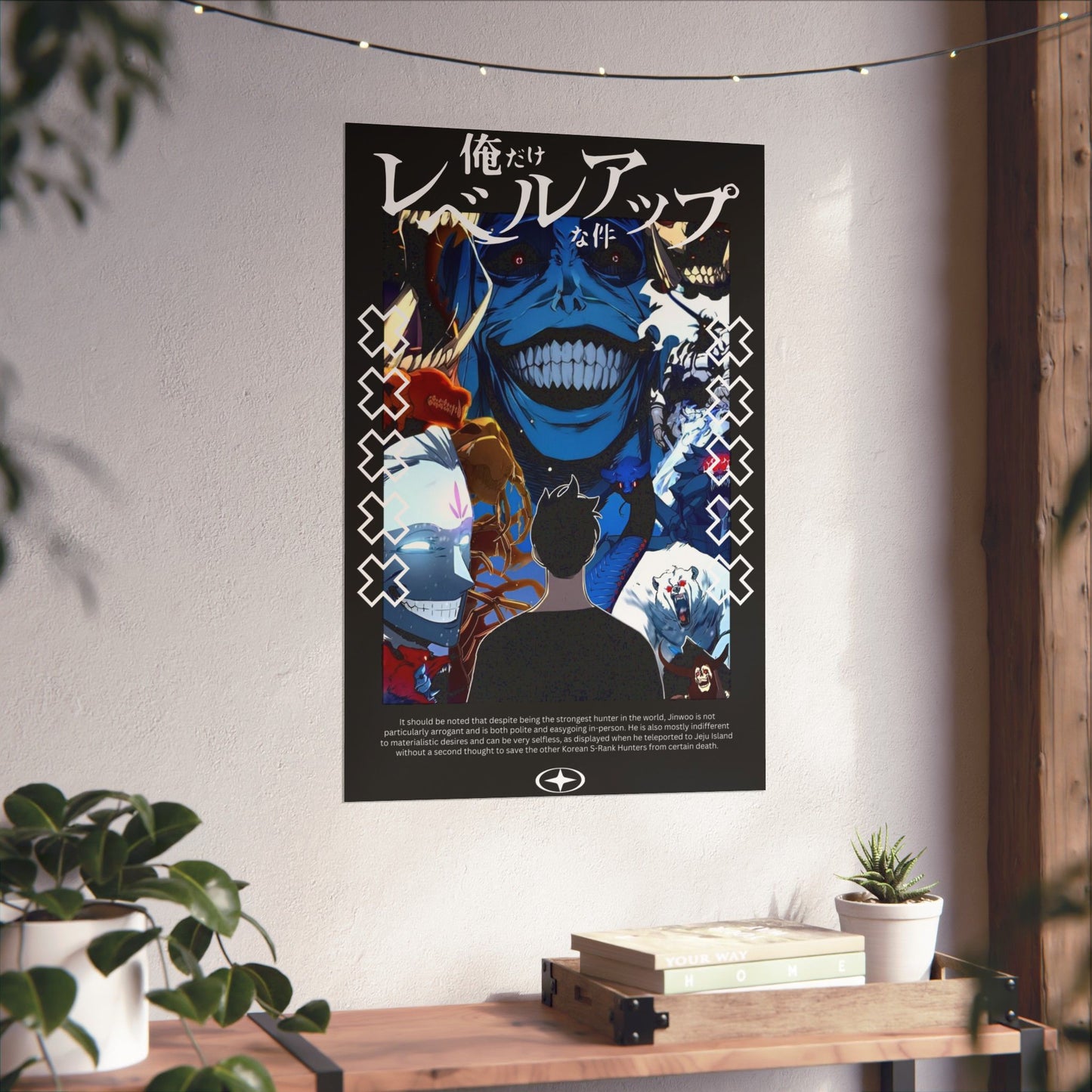 Sung Jin-Woo vs Statue of God Matte Vertical Poster | Anime-Inspired Wall Art | Double Dungeon Arc Print