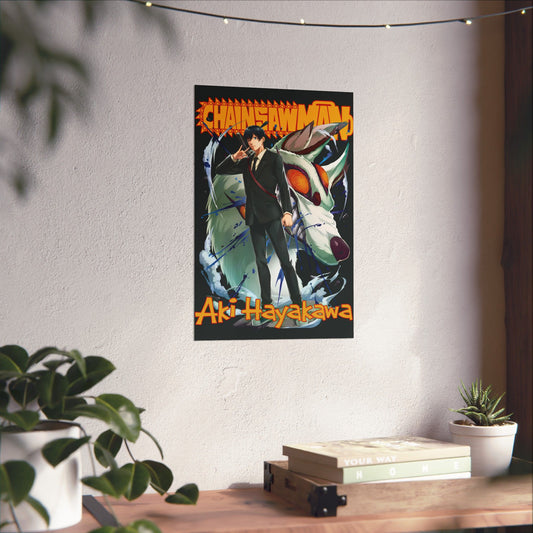 Aki x Fox Devil Matte Vertical Poster | Chainsaw Man Wall Art