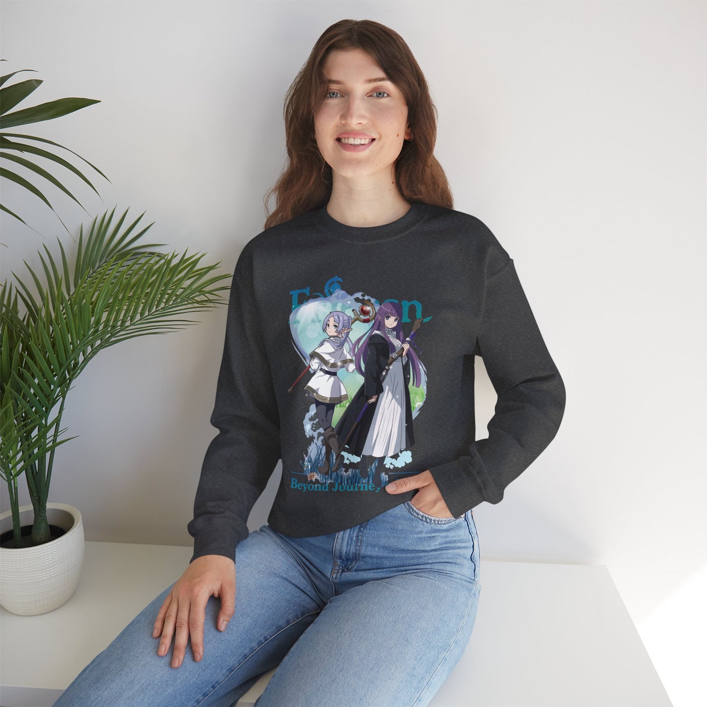 Frieren & Fern Unisex Heavy Blend Crewneck Sweatshirt Anime-Inspired Streetwear