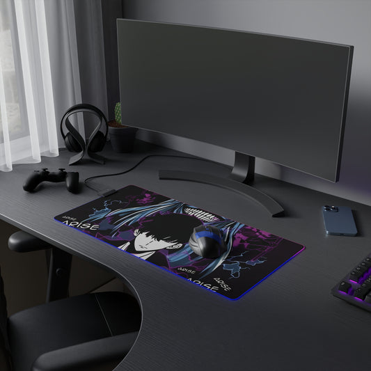 Sung Jinwoo vs Statue of God IV LED Gaming Mouse Pad | Anime-Inspired RGB Desk Mat | Shadow Monarch Anime Gaming Pad