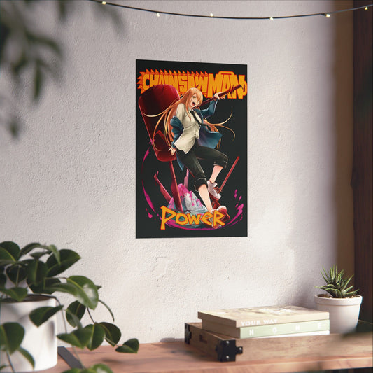 Blood Fiend Power Matte Vertical Poster | Chainsaw Man Anime Wall Art