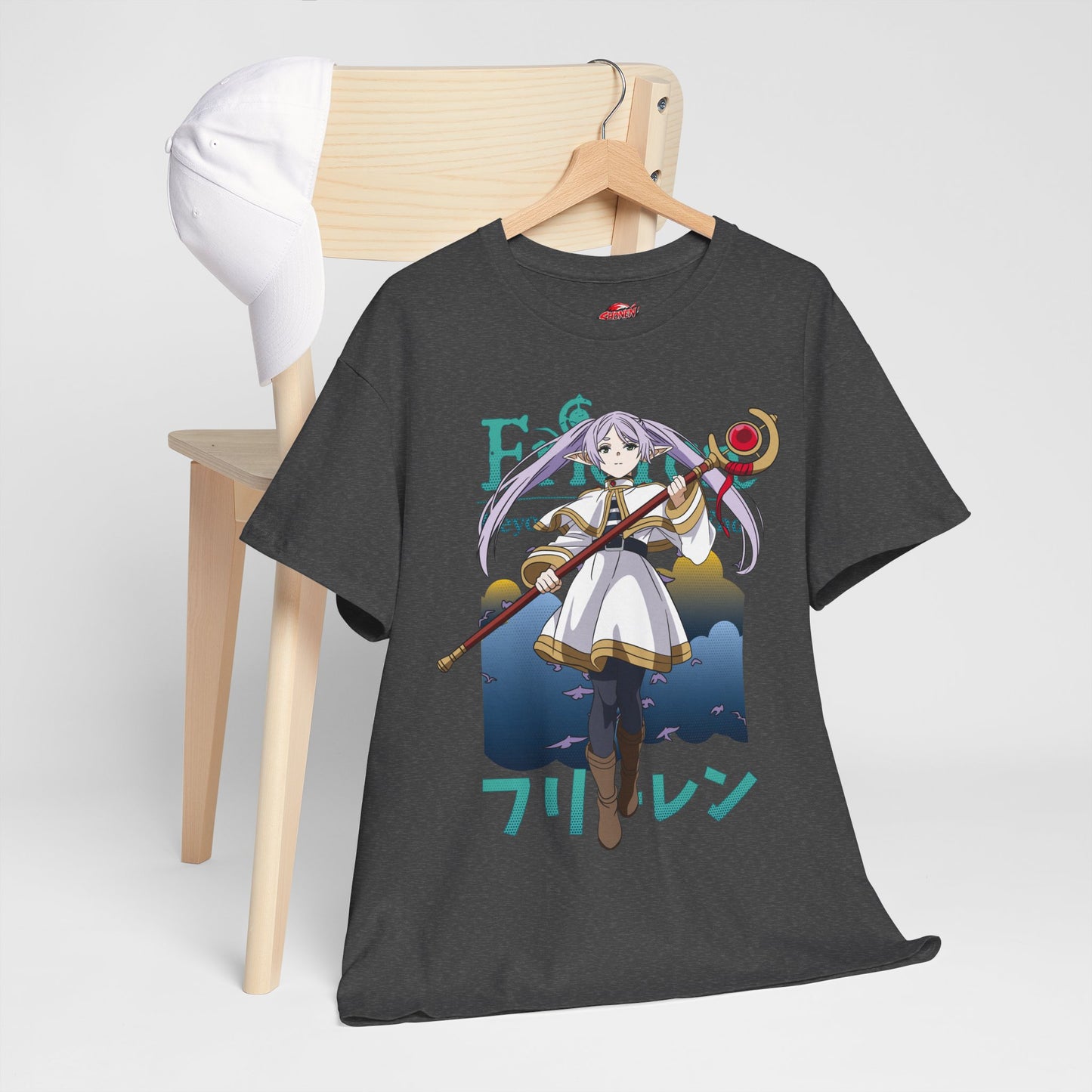 Frieren Unisex Heavy Cotton T-Shirt | Elven Mage Anime-Inspired Streetwear Graphic Tee