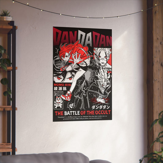 Momo Ayase “Battle Of The Occult” Matte Vertical Poster | Dandadan Anime Wall Art
