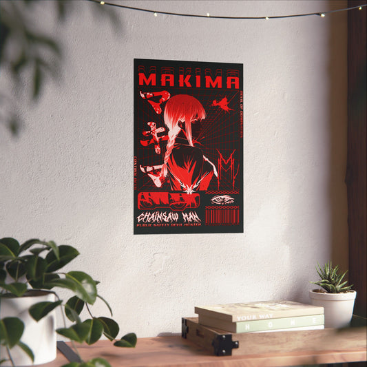 Control Devil Makima III Matte Vertical Poster | Chainsaw Man Wall Art