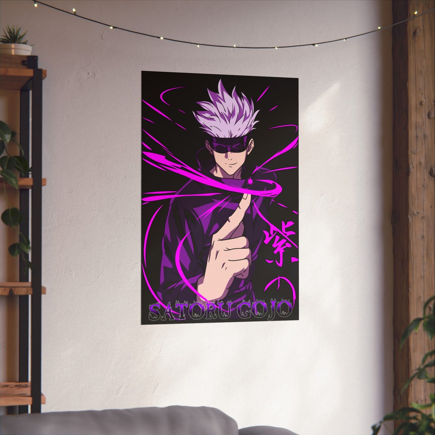 Satoru Gojo Hollow Technique Purple Matte Poster | Anime-Inspired Wall Art | Gojo Anime Decor | Anime Sorcerer Artwork