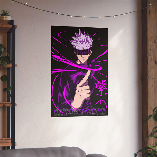 Satoru Gojo Hollow Technique Purple Matte Poster | Anime-Inspired Wall Art | Gojo Anime Decor | Anime Sorcerer Artwork