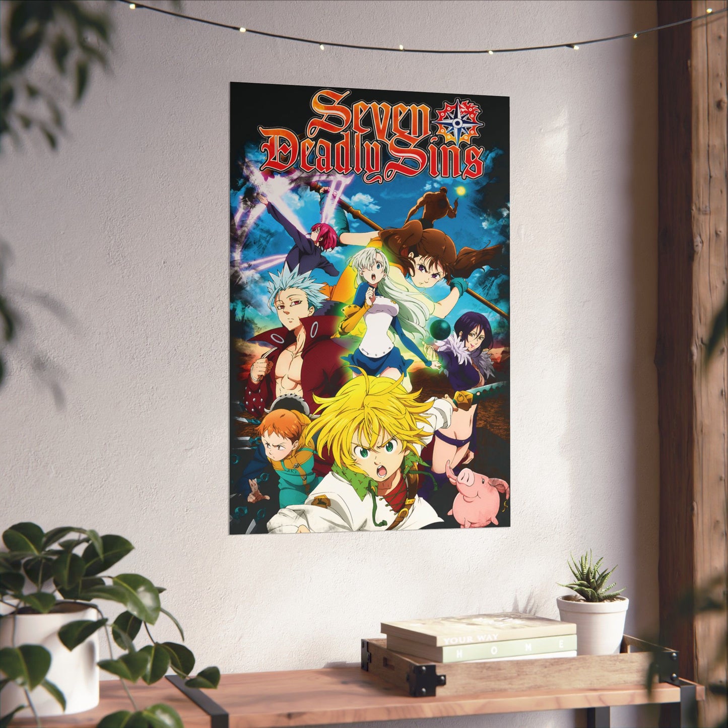 Sins Unleashed Poster | Meliodas Ban Escanor Wall Art | Anime Group Decor | Manga-Inspired Print | Shonen Anime Poster