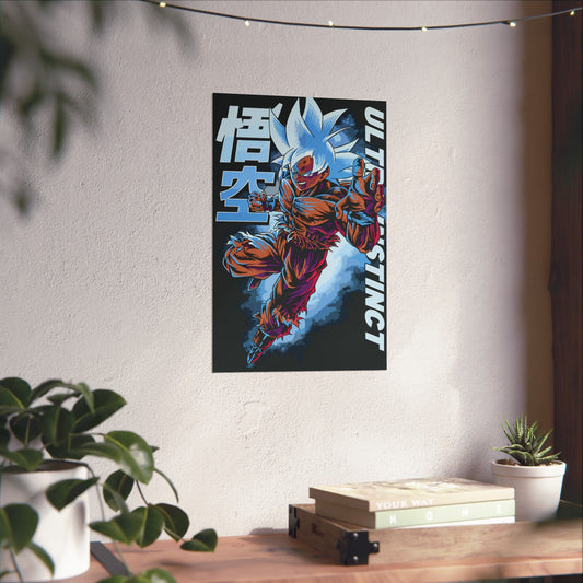 Goku Ultra Instinct Matte Vertical Poster | Dragon Ball Super-Inspired Anime Wall Art