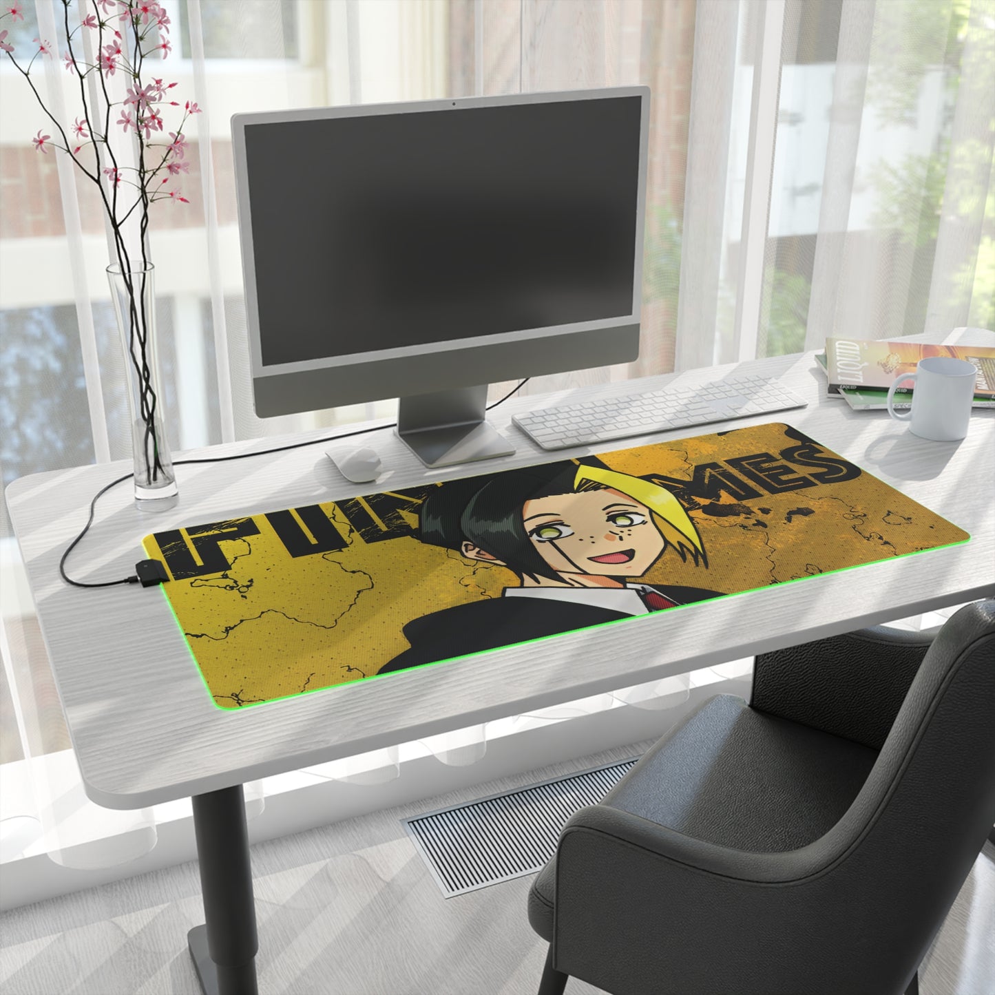 Finn Ames LED Gaming Mouse Pad | Anime-Inspired RGB Desk Mat | Anime Gamer Mousepad | Otaku Desk Setup