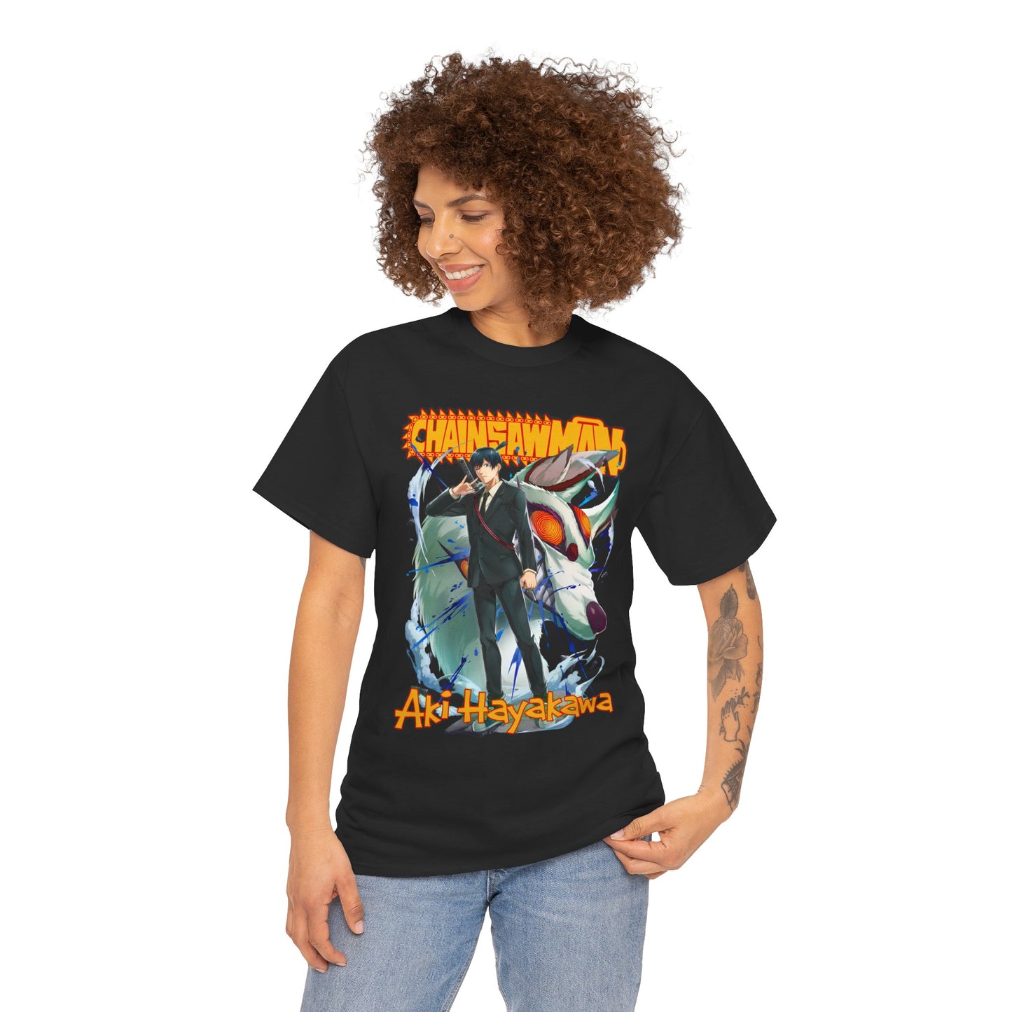 Aki x Fox Devil Unisex Heavy Cotton T-Shirt | Anime-Inspired Streetwear Tee