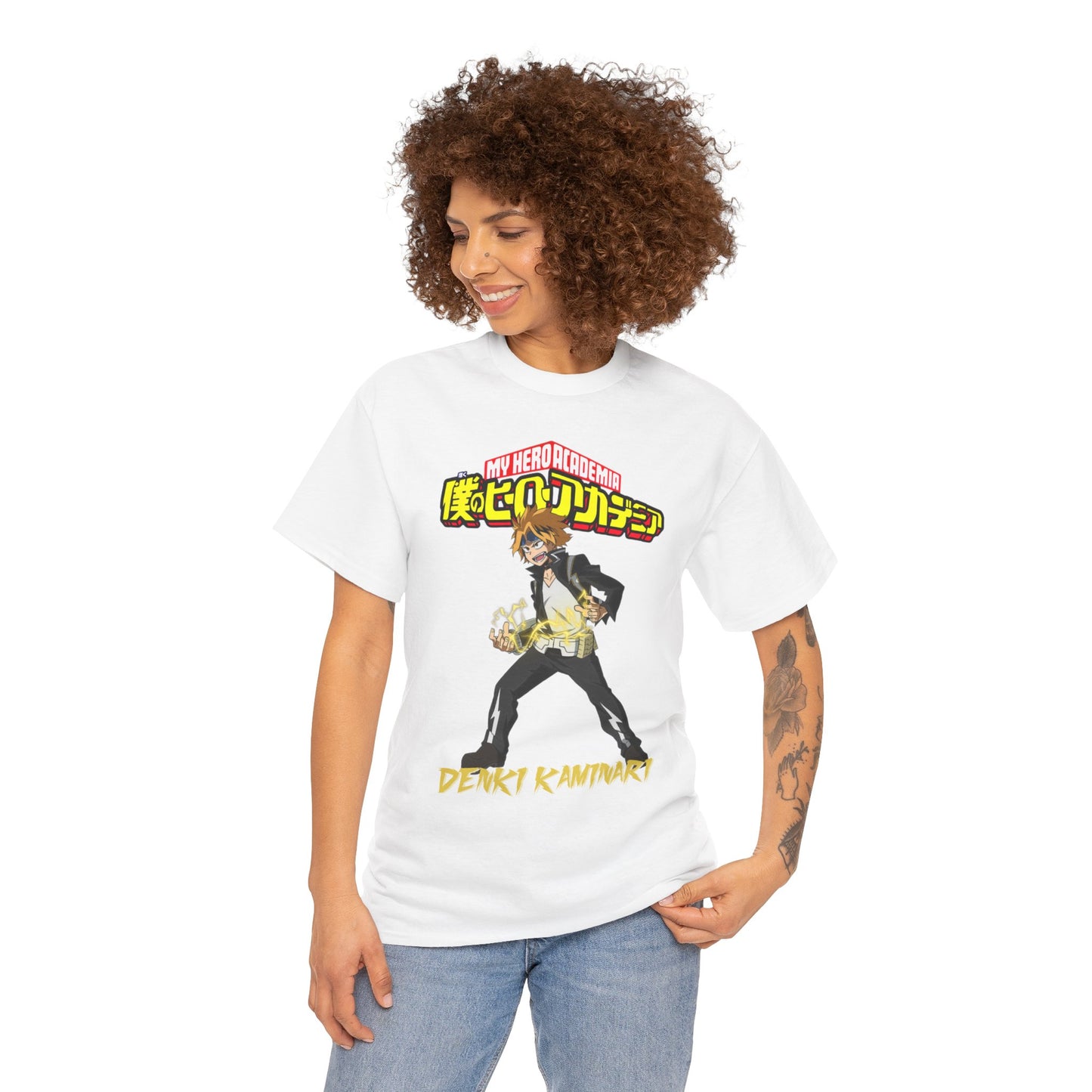Denki Kaminari T-Shirt | Anime-Inspired Graphic Shirt | Electric Hero Streetwear Tee | Otaku Manga Graphic Unisex T-Shirt
