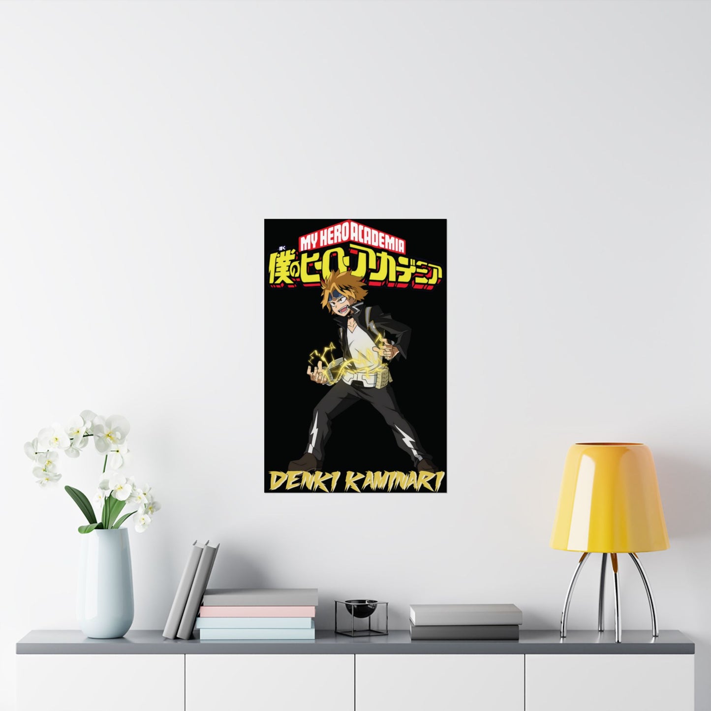 Denki Kaminari Poster | Anime-Inspired Wall Art | Electric Hero Decor | Otaku Room Manga Print
