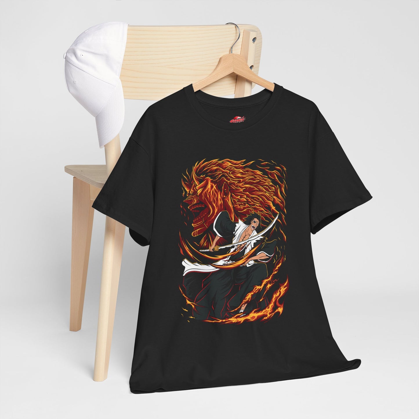 Genryūsai Yamamoto Flame Bankai Unisex Heavy Cotton T-Shirt | Anime-Inspired Streetwear Tee