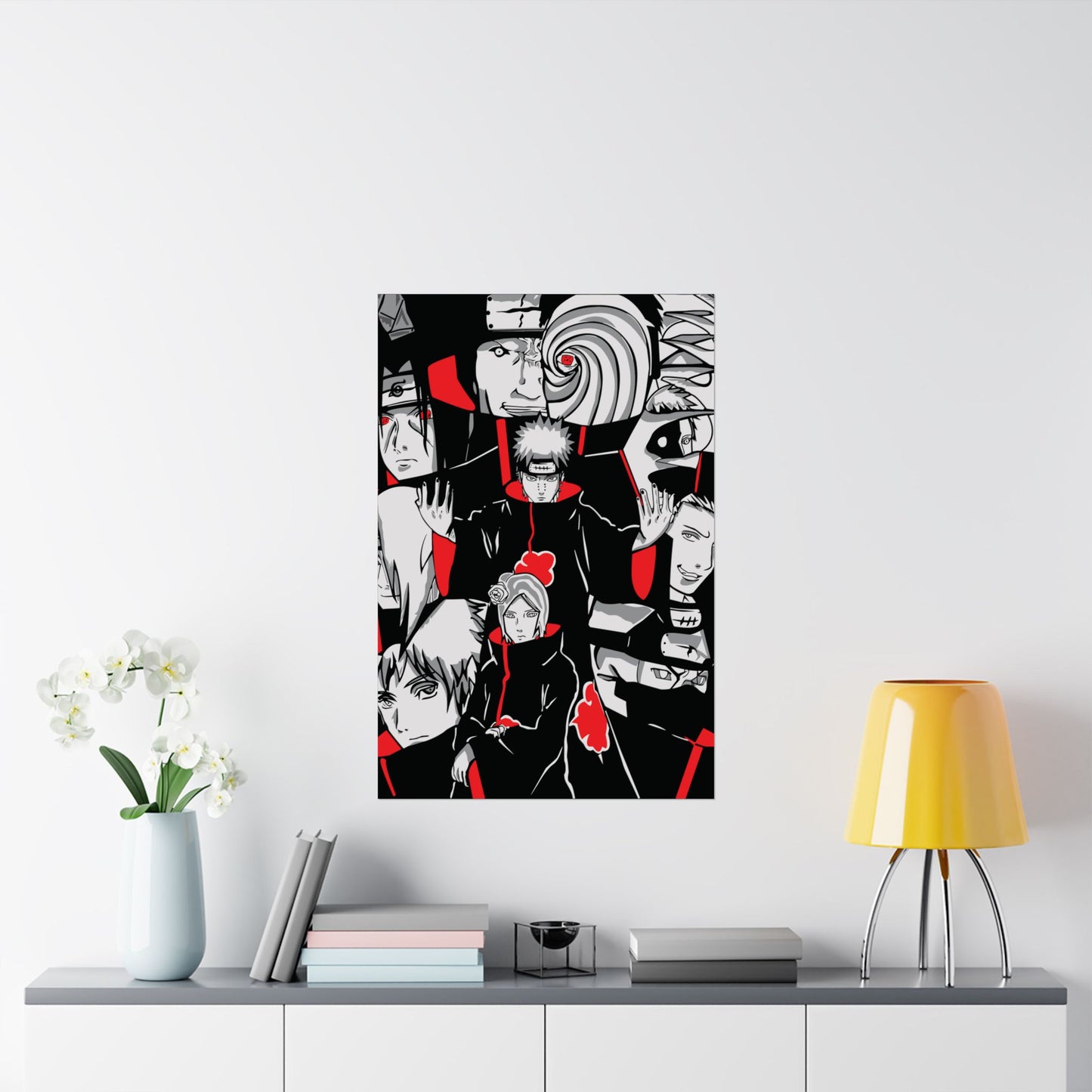 Akatsuki Matte Poster | Anime-Inspired Wall Art | Villain Shinobi Collage Decor | Otaku Manga Wall Print