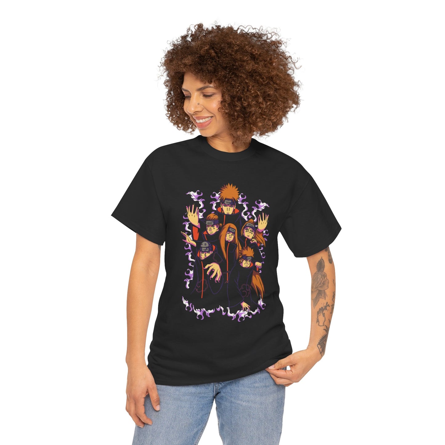 Akatsuki Six Paths of Pain Unisex T-Shirt | Anime-Inspired Streetwear Graphic Tee | Rinnegan Villain Graphic Shirt | Otaku Manga Tee