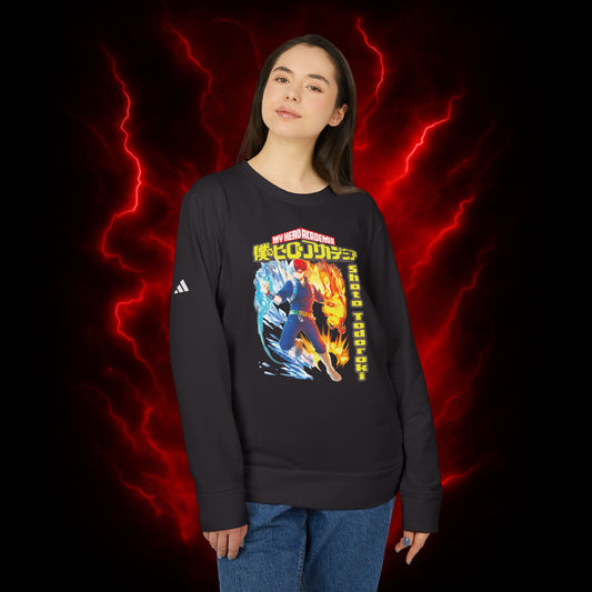 Shoto Todoroki II Adidas Unisex Fleece Crewneck Sweatshirt