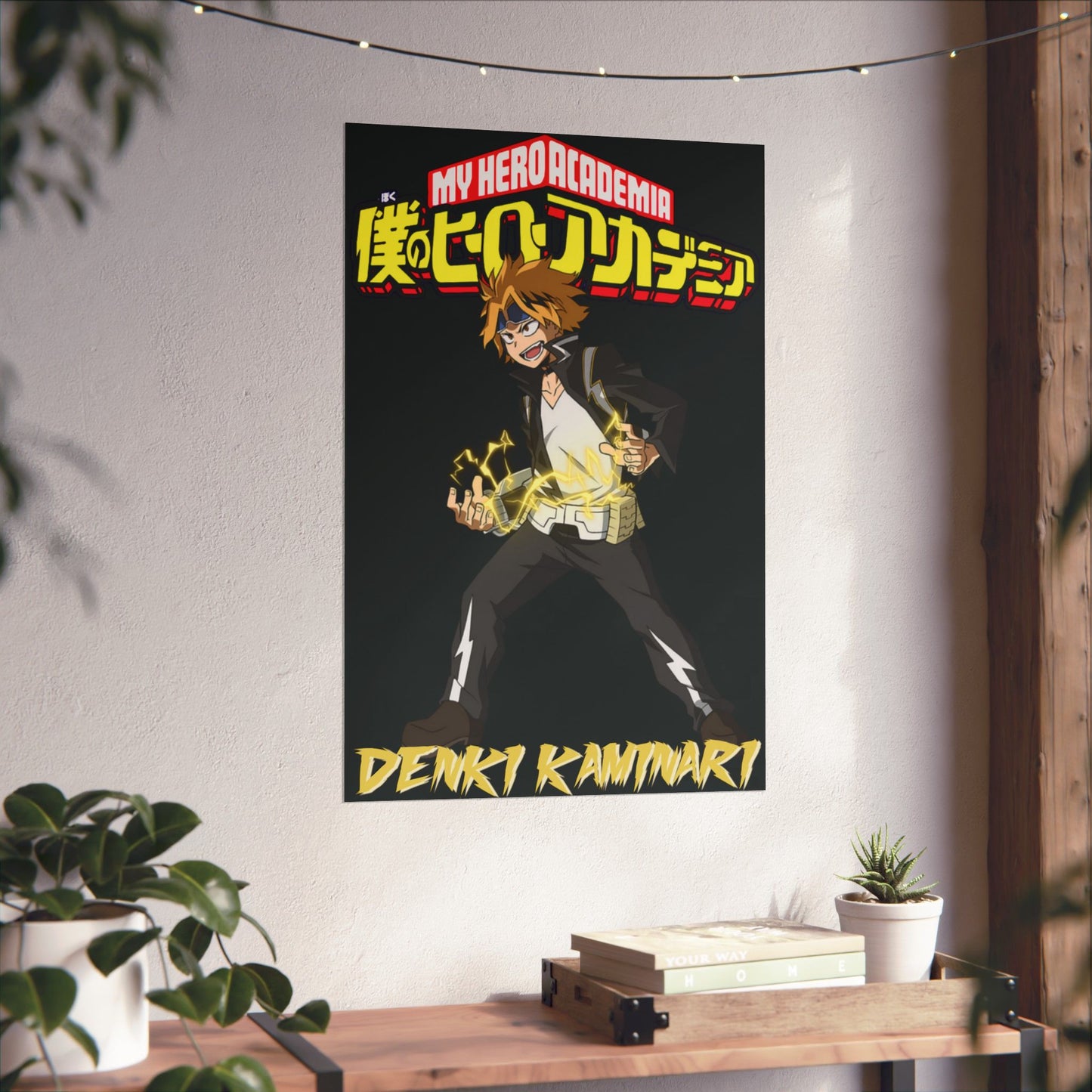 Denki Kaminari Poster | Anime-Inspired Wall Art | Electric Hero Decor | Otaku Room Manga Print