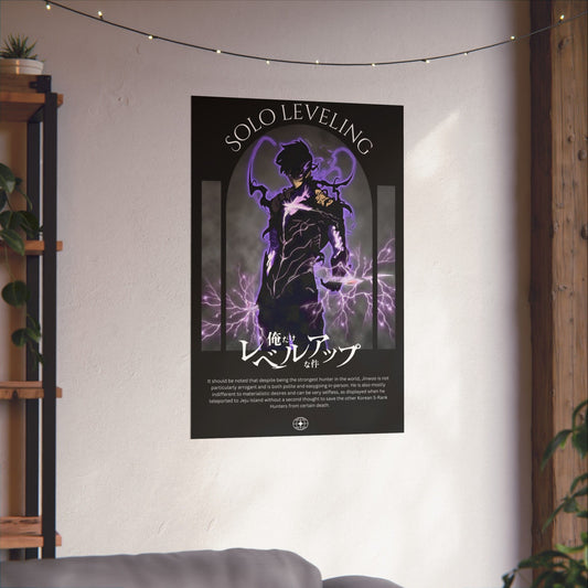 Sung Jinwoo Monarch Awakening Matte Vertical Poster | Anime-Inspired Wall Art | Shadow Monarch Print