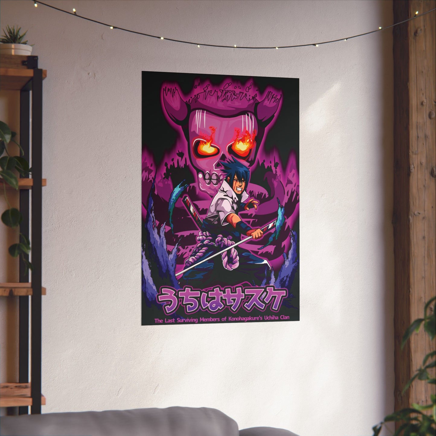 Sasuke Uchiha Susanoo Matte Poster | Anime-Ispired Wall Art | Mangekyo Sharingan Uchiha Decor | Otaku Manga Wall Print