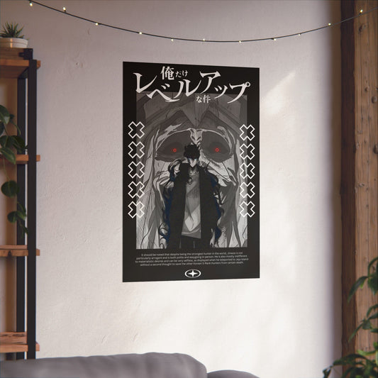 Sung Jin-Woo Monarch’s Rise Matte Vertical Poster | Anime-Inspired Wall Art | Shadow Monarch Print